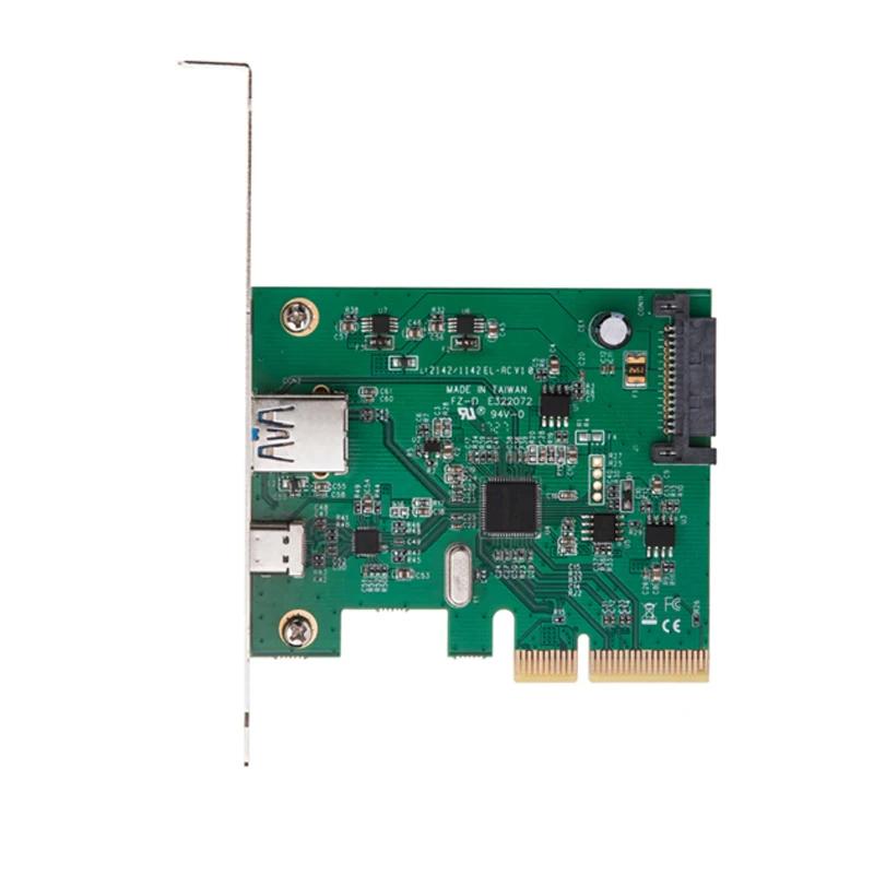 H1111Z PCI Express USB3.1 USB-C + USB3.1 -A ȣƮ Ʈѷ ī ִ USB3.1 Gen-II 10Gbps  ӵ + ASM3142 Ĩ